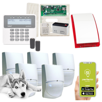 ZESTAW ALARMOWY SATEL PERFECTA-IP 32-WRL 5 CZUJEK SWAN QUAD + PRF-LCD-WRL + SYRENA SP-4001R